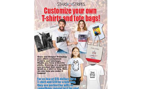 Photo Of Stars and Stripes can help you customize T-shirts and tote bags