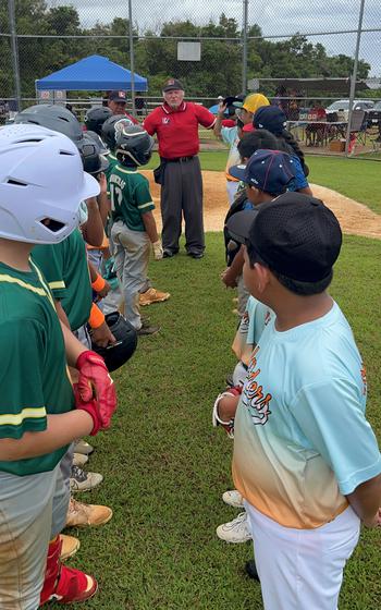 boys lining up for a ball game