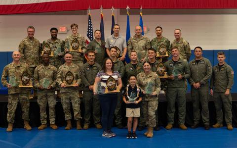 Photo Of Winners of Team Andersen’s 4th Quarter Wing Awards pose for a group photo in the Coral Reef Fitness Center at Andersen Air Force Base, Guam.