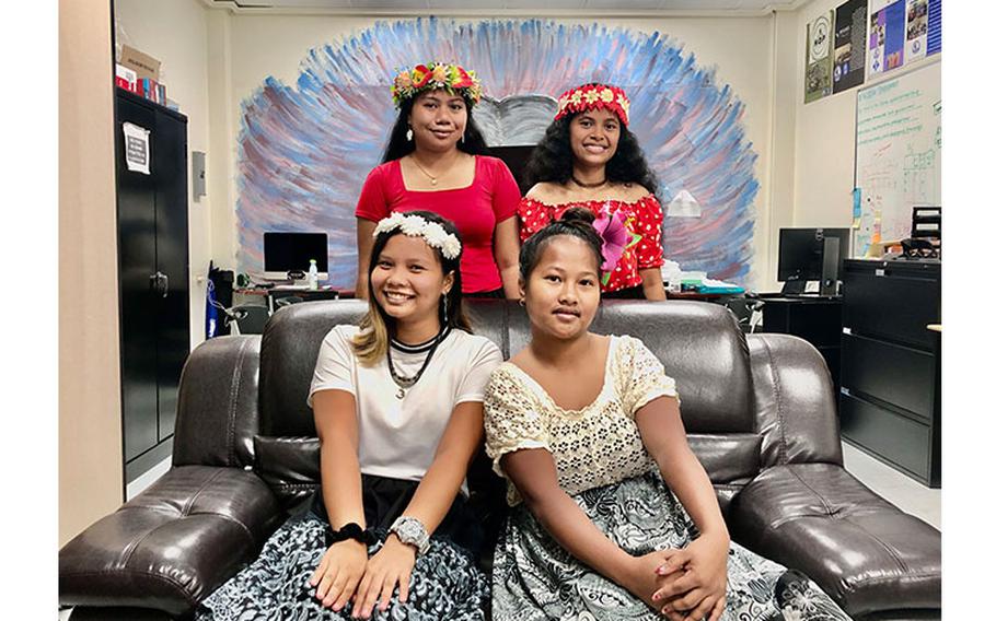 The first-place winners of Startup Weekend Micronesia at the College of Micronesia-FSM Center for Entrepreneurship, where they participated in the Micronesia-wide event from April 27 to April 29. (Back row, from left) Erika Lynn Nakasone, Celena Albis, (front row, from left) Isabel Emrhedrose Pacyaya Garcia, and Marissa Quiambao. Photos courtesy of University of Guam