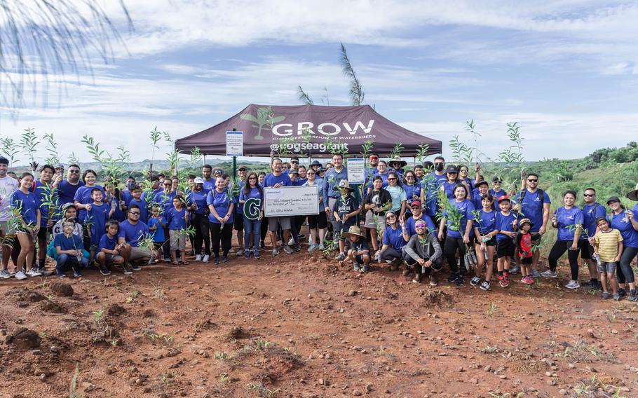 The Bank of Hawai‘i Foundation presented a $10,000 donation to the University of Guam at a tree planting event on Aug. 20 at the Ugum watershed in Inalåhan. The funds will go toward the Guam Restoration of Watersheds initiative under the UOG Sea Grant program. (Photos courtesy of University of Guam)