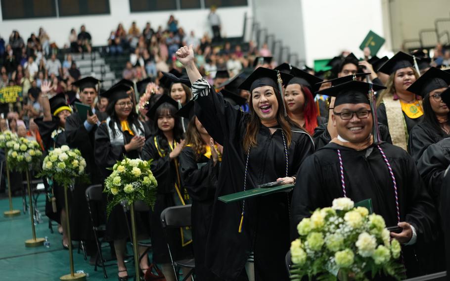 Members of the Class of Fanuchånan 2023 celebrate after turning their tassels at the University of Guam Commencement Ceremony on Sunday, December 17, at the UOG Calvo Field House. Photos courtesy of University of Guam