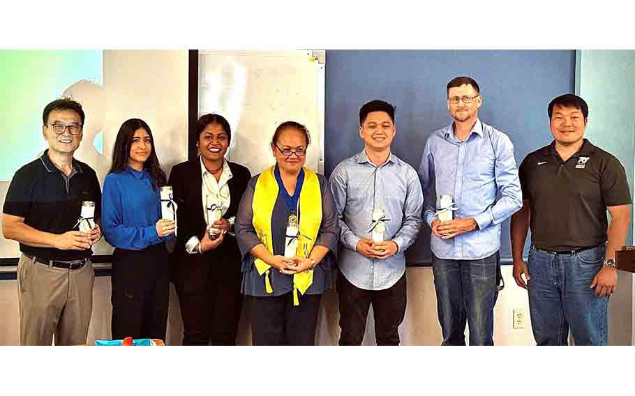 The Omicron Delta Epsilon (ODE) International Honor Society for Economics-Alpha Chapter of Guam at the University of Guam (ODE-UOG Chapter) welcomed six new members at an induction ceremony.