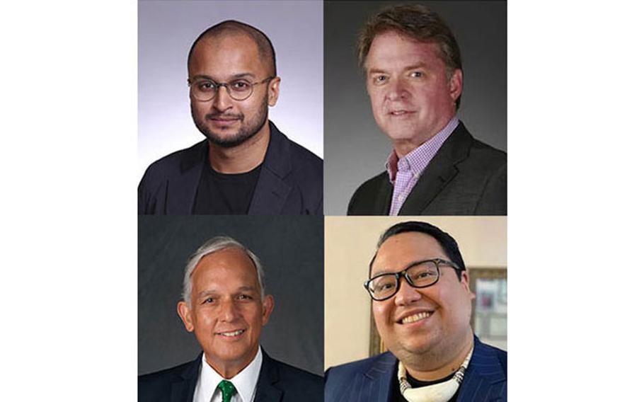 (Top left) Mr. Ankit Panda, (Top right) Mr. Leland Bettis, (Bottom left) Dr. Robert Underwood (Bottom right) Dr. Kenneth Kuper