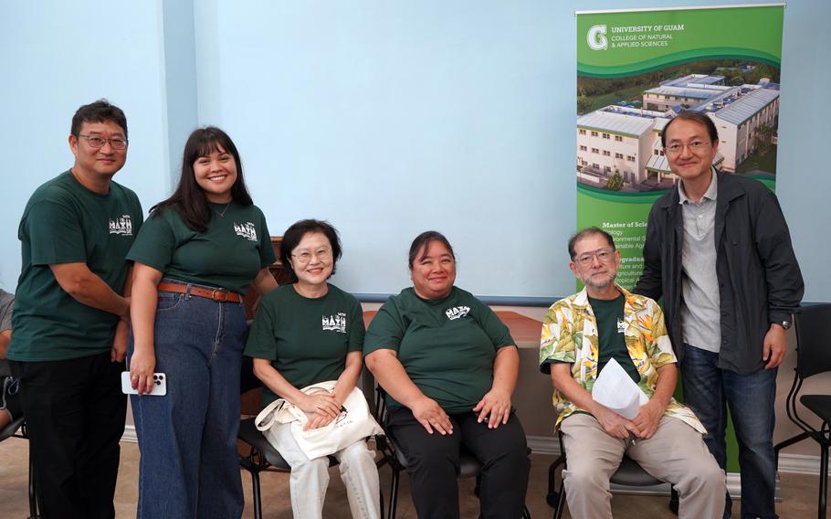 Faculty in the Division of Mathematics & Computer Science at UOG: (From left) Dr. Joo-Chul Yoon, Katrina Quinata, Dr. Hyunju Oh, Dr. Leslie Aquino, Dr. Hideo Nagahashi, and Dr. Byoungyong Lee.