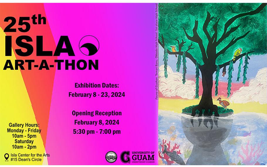 This poster showcases the artwork “Fauna of Guahan” submitted by Temari Banu, from Okkodo High School, who won first place in the high school category, 25th Isla Art-A-Thon. Photos courtesy of University of Guam