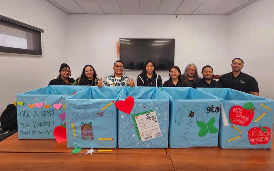 GTA Volunteers Preparing and Decorating Boxes for the 2025 Back to School Supply Drive.