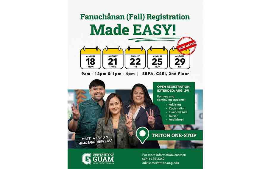 UOG Fall registration flyer