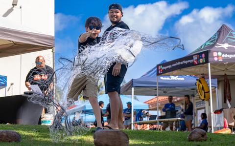 Photo Of Talaya fisherman, or talayeru, Shayne Root led several demonstrations and taught attendees of Fish Fest the art and form of Talaya throwing.