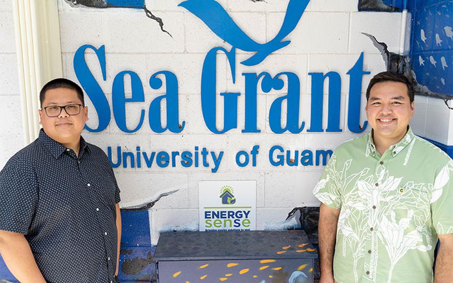 Photo courtesy of University of Guam Sea Grant: Julian Aguon, left, principal and founder of Blue Ocean Law, andAustin Shelton, director of the Center for Island Sustainability and Sea Grant program at the University of Guam, have formed a new legal training and mentorship program for law students and recent law school graduates from the region.