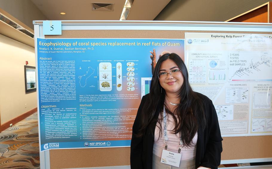 Anela Duenas presents her research on corals at the 28th NSF EPSCoR conference.