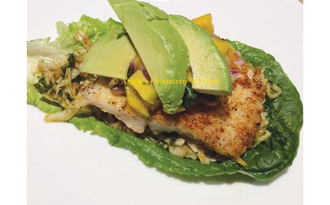 Photo Of Chamorro-style fish tacos with mango salsa and tangy coleslaw