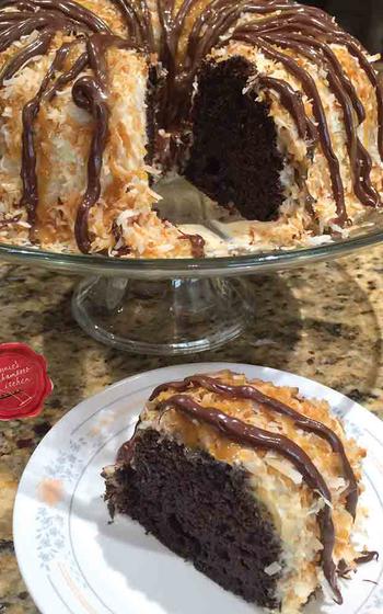 Chocolate caramel coconut cake