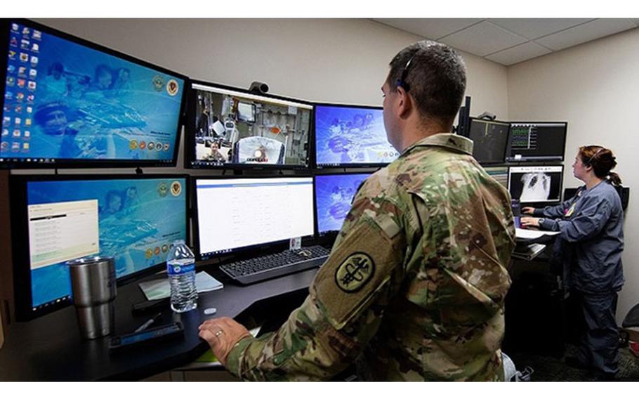 Virtual health exercise at Madigan Army Medical Center. (U.S. Army photo)