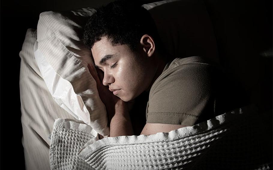 A service member sleeps after his duty day at Joint Base San Antonio-Lackland, Texas, on March 24, 2023. According to the Centers for Disease Control and Prevention, sleep is critical for heart health. Poor sleep habits have been linked to high blood pressure, type 2 diabetes, and obesity. (Photo by Jason W. Edwards, Brooke Army Medical Center)heart health, sleep