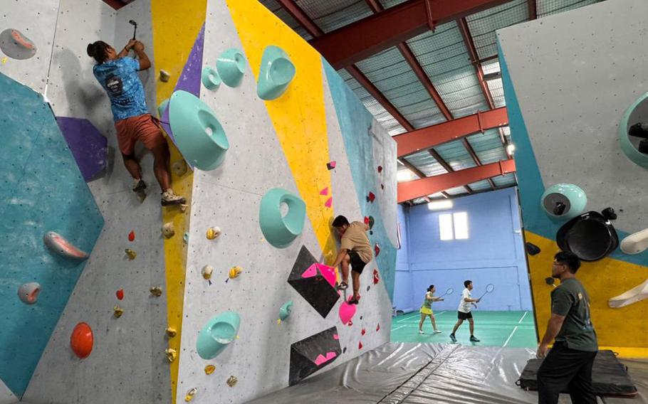 People are enjoying climbing.