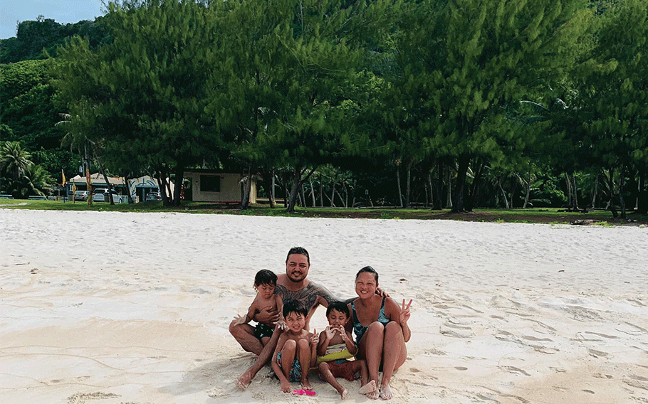 Family fun at Tarague Beach.