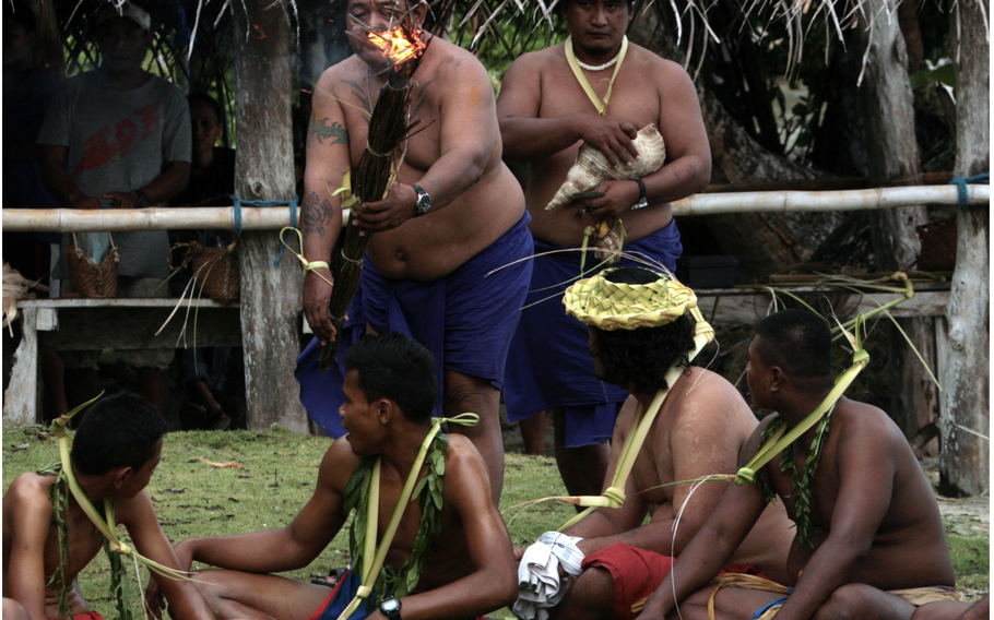 Blessing the crew before the ocean voyage.