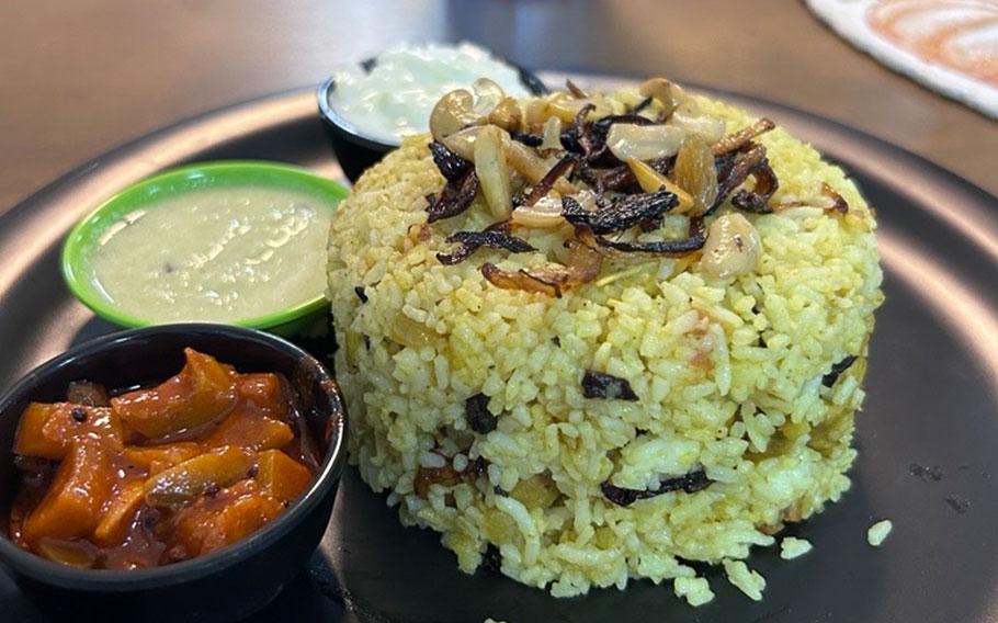 rice on a plate.