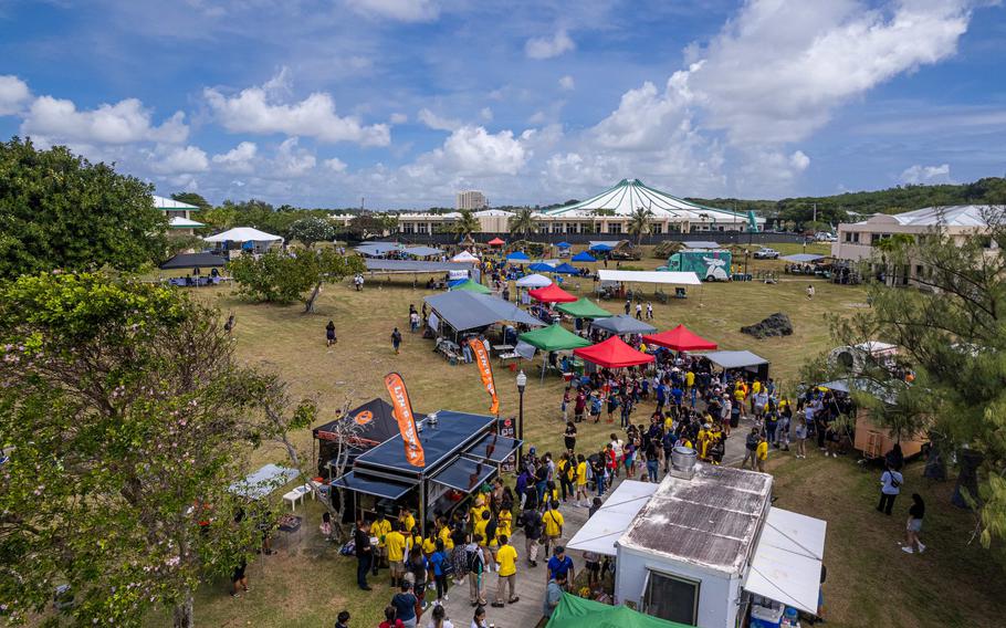 Food trucks and other vendors are seen during the 55th Charter Day celebration at the University of Guam on March 7, 2023.