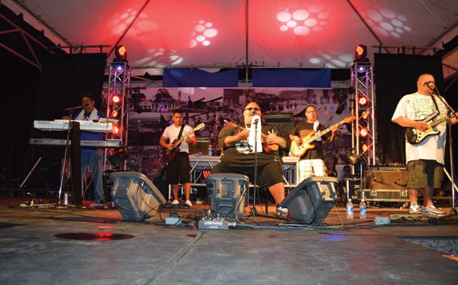 A band is performing.