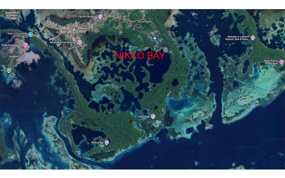 A map explaining the location of NIkko Bay