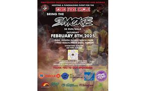 flyer promoting the 5K fun. a photo of a firefighter is used.