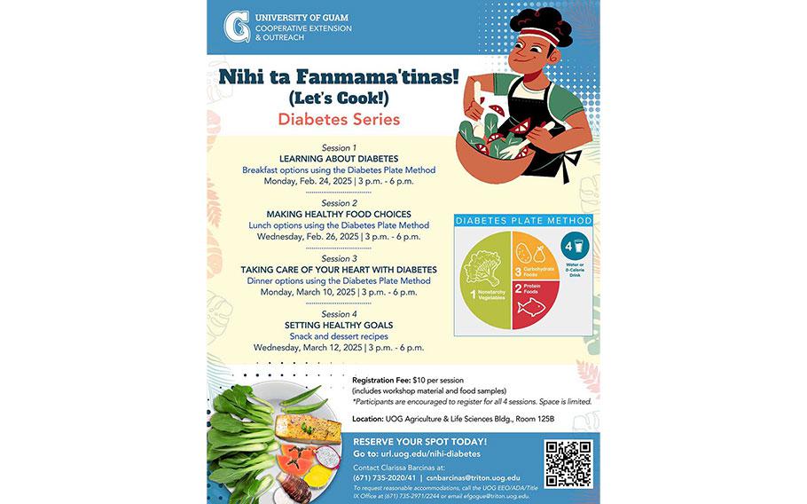 flyer promoting the cooking class. A photo of vegetables on a plate is used.