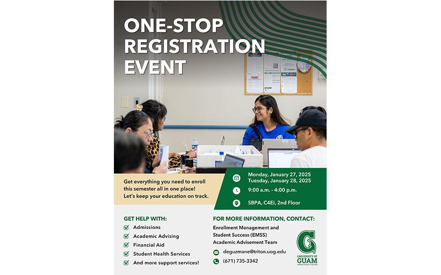 flyer promoting one-stop registration.