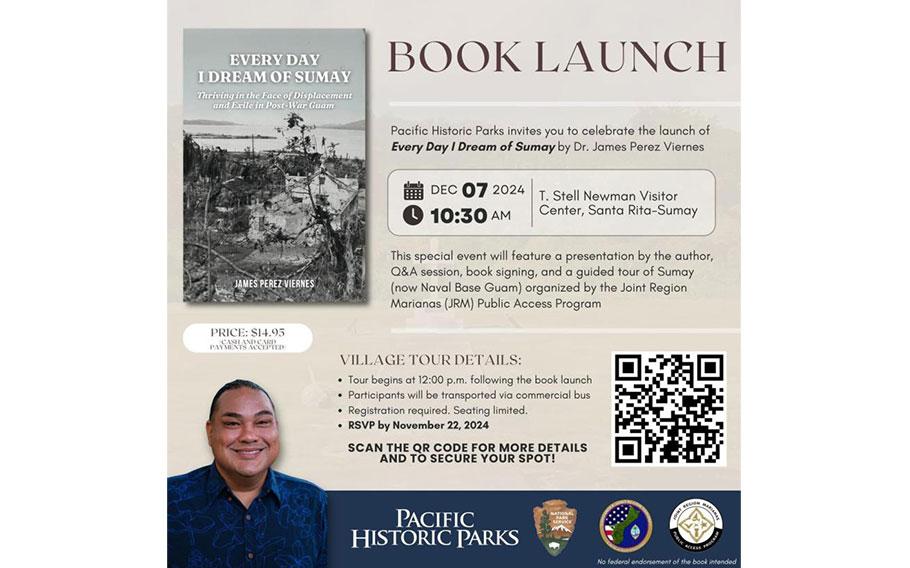 flyer promoting Book Launch: Every Day I Dream of Sumay. the photo of the author and details about the event are written.