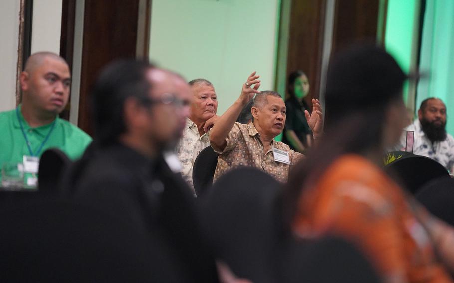 Renie “Rey” Llaneta contributes to the discussion during a presentation by National AgrAbility Project’s director, Bill Field.