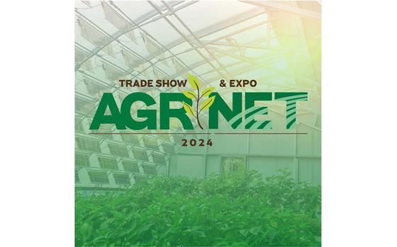 Photo Of Flyer promoting AgriNet Guam USA 2024. A photo of inside a greenhouse is used.