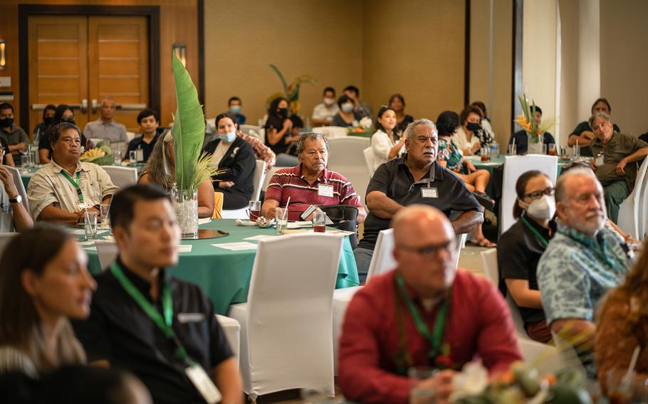 Agricultural producers and professionals listen to a presenter at the Farmer Focus Conference in June 2022 in Guam. This October, the Farmer Focus Project – an initiative under University of Guam Cooperative Extension & Outreach – will host the first-ever Guam AgrAbility Regional Workshop from Oct. 29–30 at the Hyatt Regency Guam. AgrAbility is a USDA initiative to help farmers, ranchers, and agricultural workers succeed by overcoming limitations and disabilities.