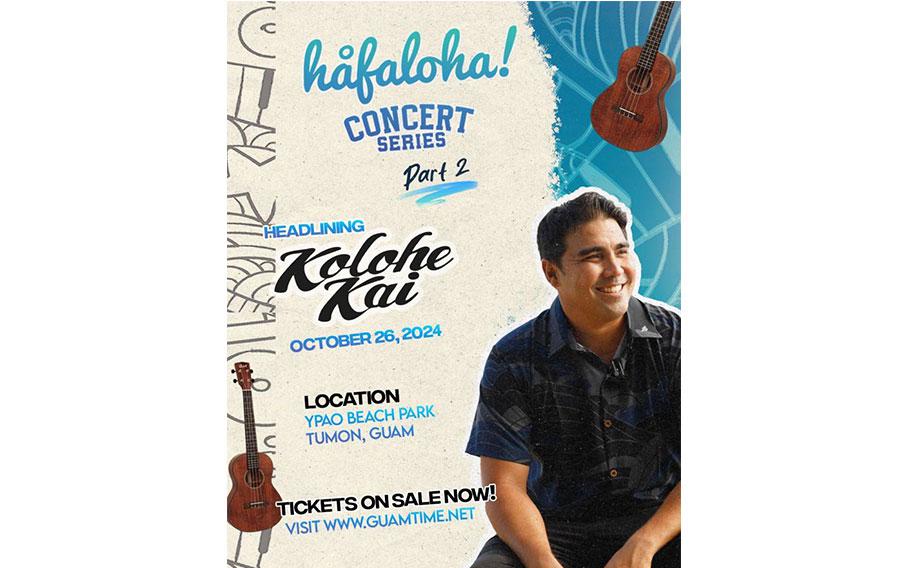 Fyer promoting Håfaloha! Concert Series Part 2. A photo of Kolohe Kai with smile is used.