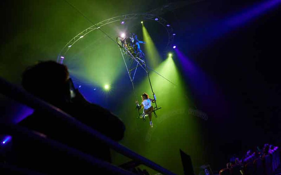 Sky Bike – “Soaring above ground on a high wire and balancing on a trapeze, join us at Super American Circus for the ultimate adventure in the Sky!”