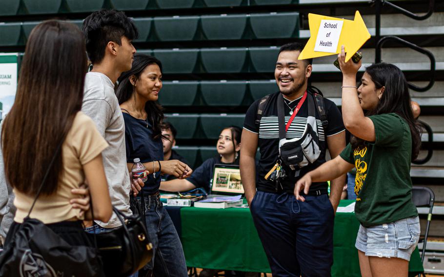 New students attend orientation at the Calvo Field House at the University of Guam on August 12, 2024. UOG is extending the period to register for the Fanuchånan (Fall) 2024 semester through August 23.
 