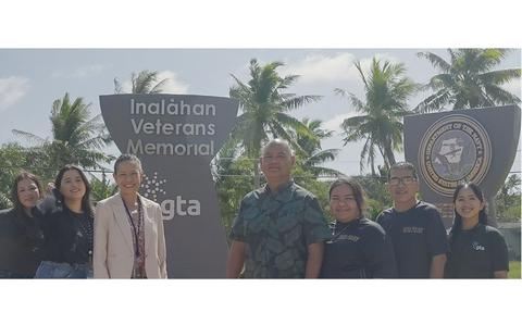 Photo Of Sharon Davis and Mayor Anthony Chargualaf with GTA Community Relations Team and the Inalåhan Mayor’s Office pose.