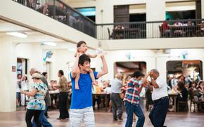participants enjyong dancing.