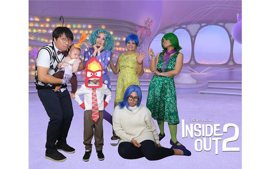 some people wear costume of inside out 2.