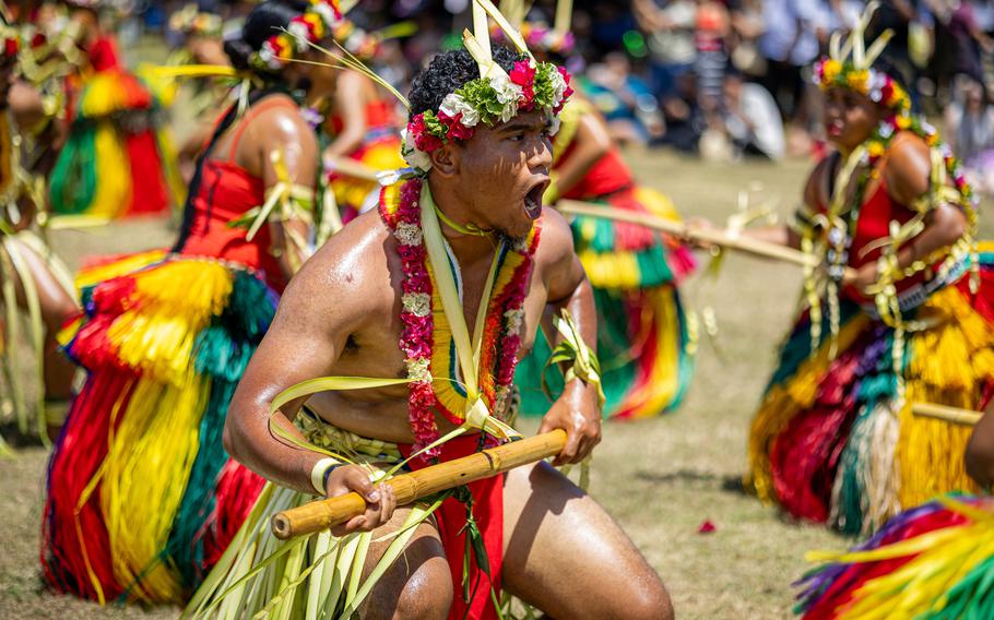 Performers from the Yap Student Organization showcased traditional dance and chant during the 56th Charter Day at the University of Guam on Thursday, March 7.