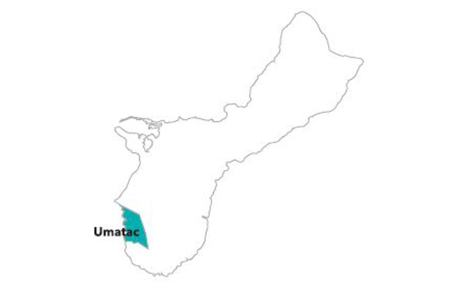 Guam map showing the location of Umatac.