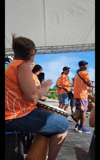   The Guahan Drum Circle opened the stage and entertained the crowd at the Tumon Night Market. 