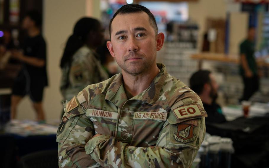 Master Sgt. David Hannon, 36th Wing Equal Opportunity noncommissioned officer in charge, poses for a photo at Andersen Air Force Base, Guam, Sept. 6, 2024. Hannon is one of the first Airmen to sign up for Andersen’s new peer-to-peer resiliency initiative, the Sentinel Program. Issues ranging from car issues to long distance relationships problems, the Sentinel Program’s goal is to create a larger, more clearer support web for Airmen here on the Forward Edge. 