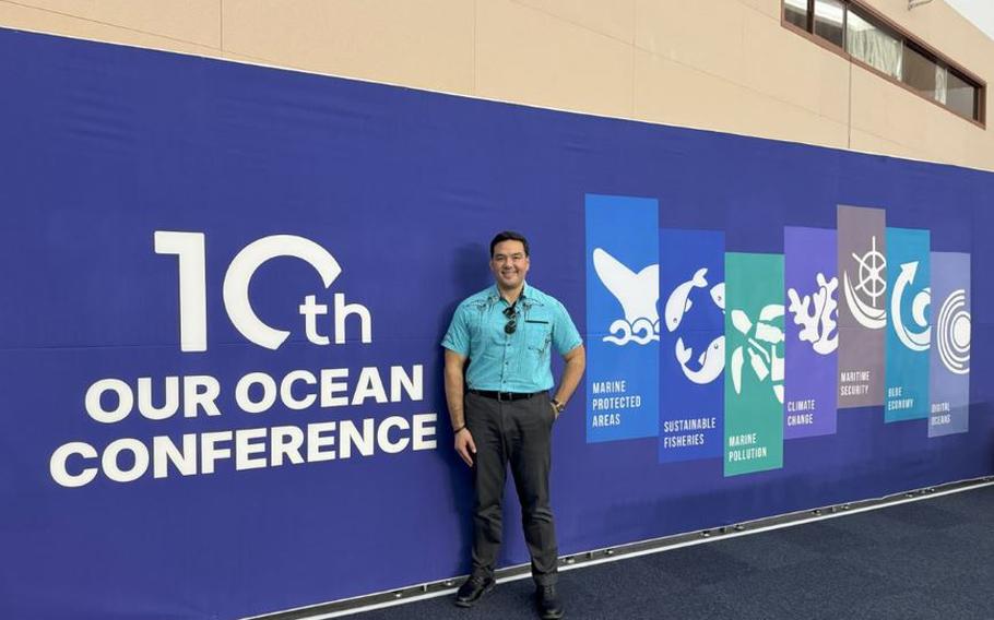 Representing the University of Guam, and the Local2030 Islands Network at the 10th Our Ocean Conference in Busan, South Korea, Austin Shelton, Ph.D., announced the launch of the Green Growth Partnership Community of Practice.