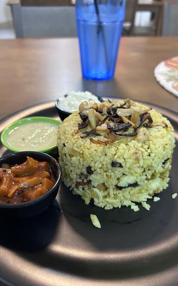 rice on a plate.