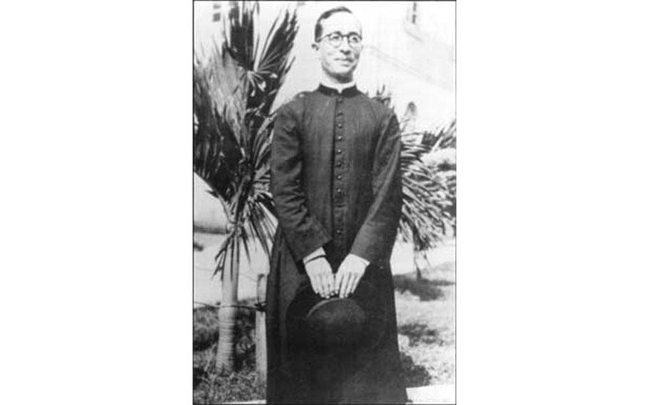 Father Duenas, shown above, and Father Oscar Calvo were
 the only two Chamorro priests allowed to stay on island after
 the Japanese invasion in 1941. 