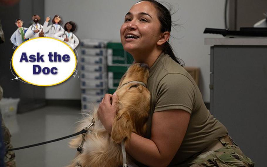 U.S. Airmen from the 509th Medical Group mental health office coordinated with the Retrieving Freedom program to bring post-traumatic stress disorder-trained service dogs to Whiteman Air Force Base, Missouri, on June 24, 2024. Our psychologist discusses treatments for PTSD.