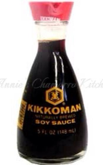 A bottle of soy sauce.