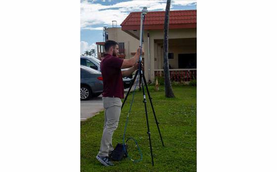 Photo Of Kenneth Leggett, 85th Engineering Installation Squadron electromagnetics engineer sets up a Spectrum Analyzer at Andersen Air Force Base, Guam, July 10, 2024.