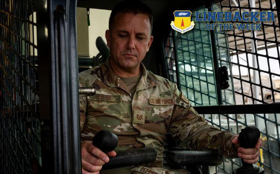 U.S. Air Force Tech. Sgt. Robert Pepper, the noncommissioned officer in charge of Silver Flag maintenance assigned to the 36th Logistics Readiness Squadron, tests a vehicle at Andersen Air Force Base, Guam, April 19, 2023. The Team Andersen Linebacker of the Week recognizes outstanding enlisted, officer, civilian and total force personnel who have had an impact on achieving Team Andersen’s mission, vision and priorities. (U.S. Air Force photo by Airman 1st Class Emily Saxton)  